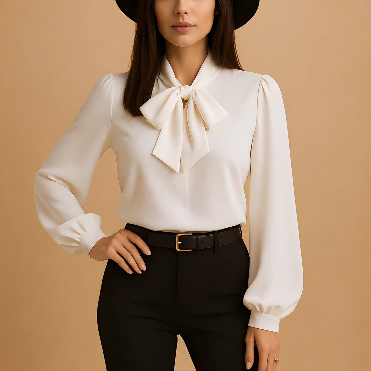 Blainne - Blusa elegante para mujeres con lazo