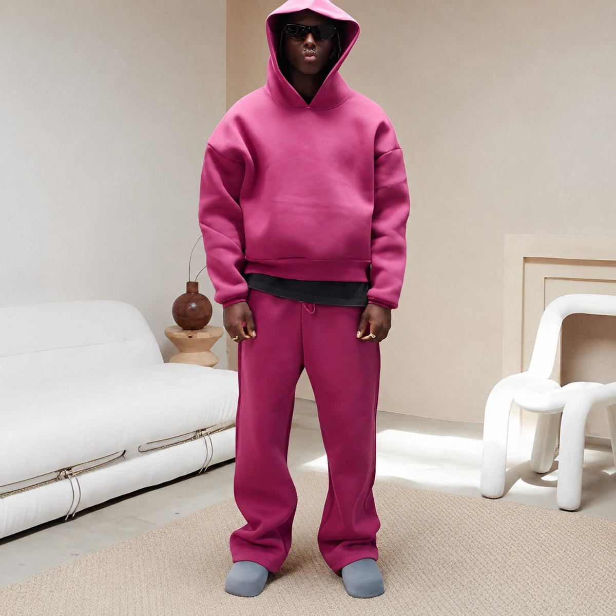 Marco - Conjunto casual con sudadera con capucha de gran tamaño para hombres