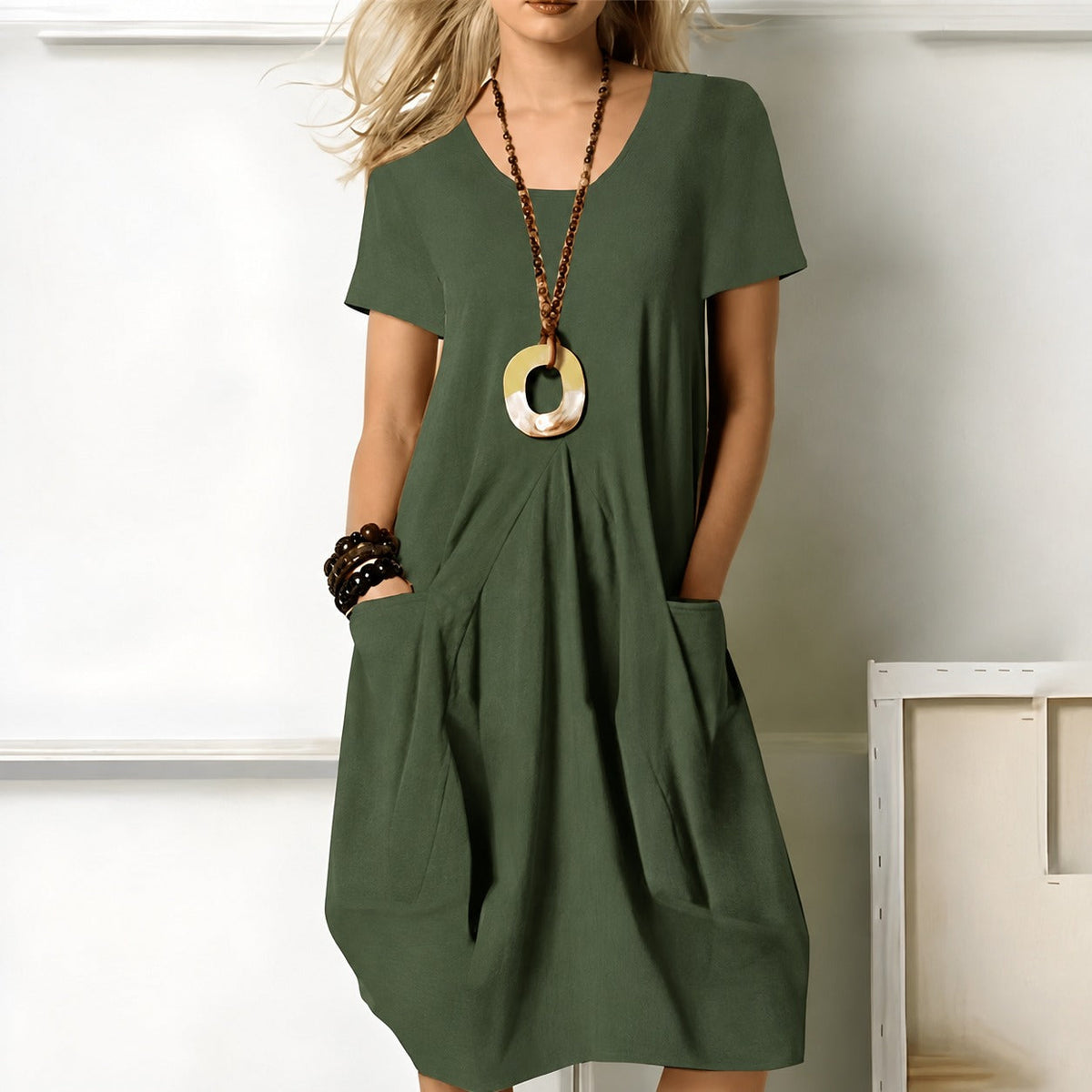 Maryam - Vestido Suelto Estiloso con Bolsillos