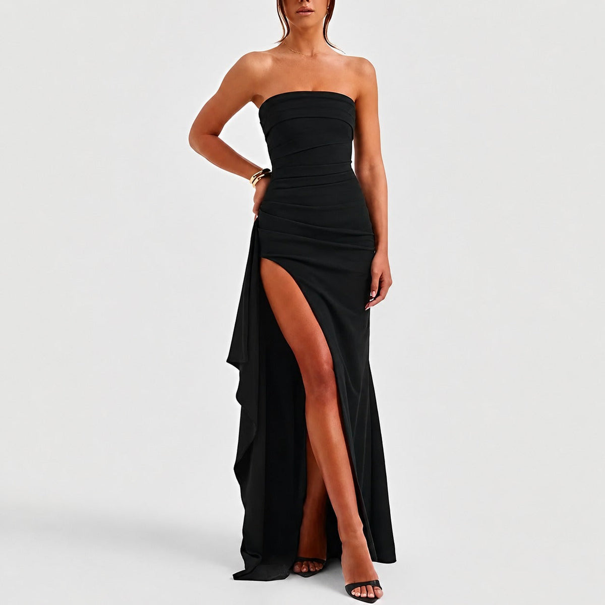 Aubree - Vestido de moda con abertura en la espalda y abertura para mujeres
