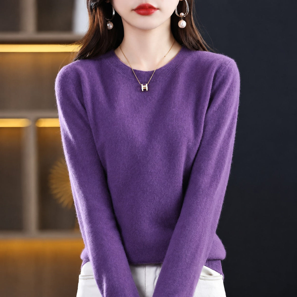 Erica - Suéter Casual de Cuello Redondo para Mujer