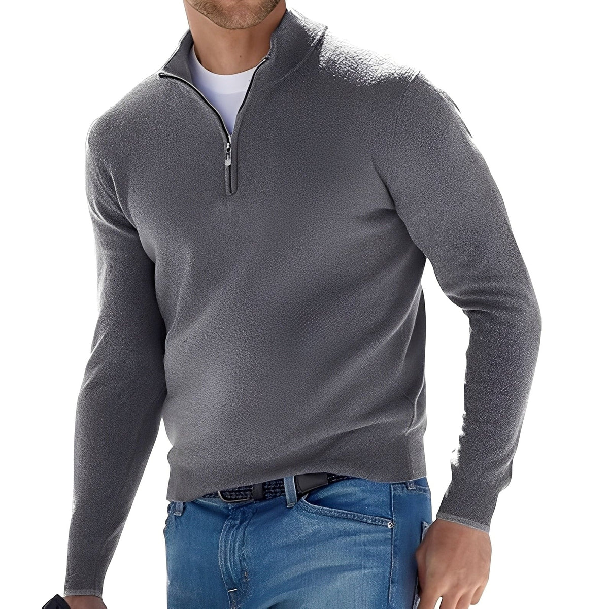 Ralph - Suéter Casual para Hombre con Cremallera