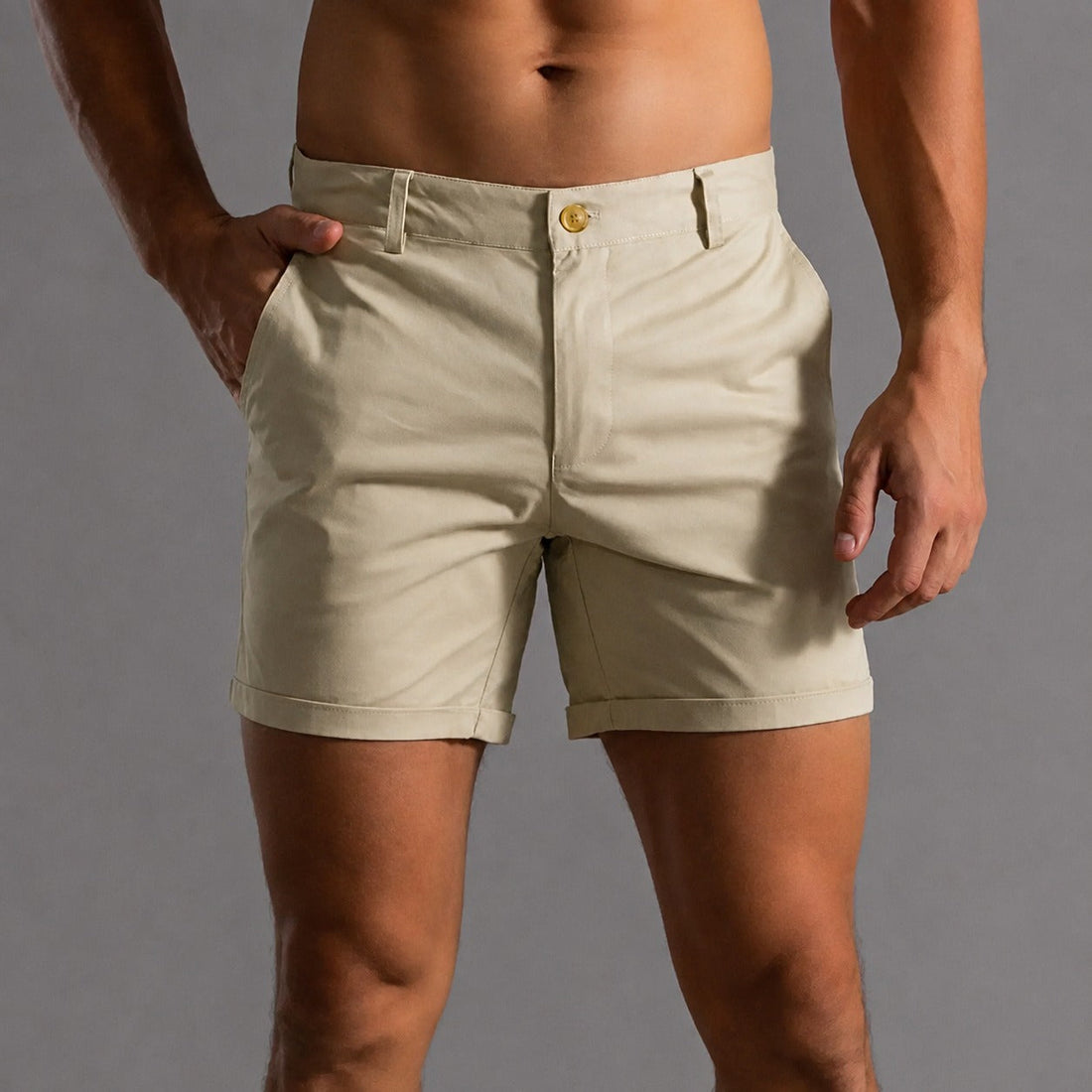 Andrie - Pantalones cortos tipo chino para hombres con estilo