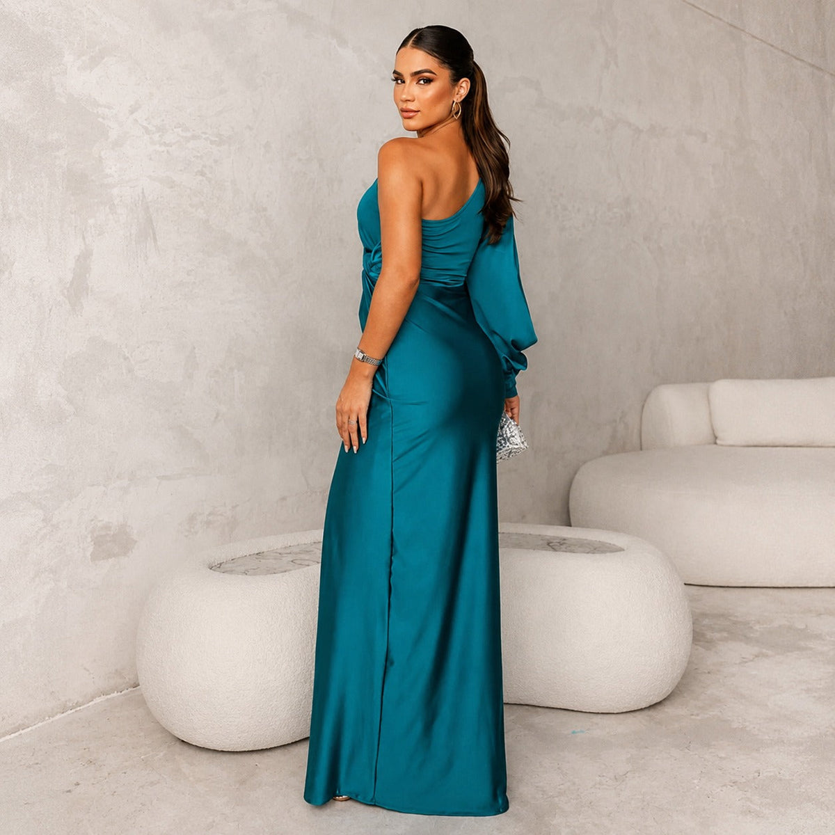 Fely - Vestido radiante de un solo hombro