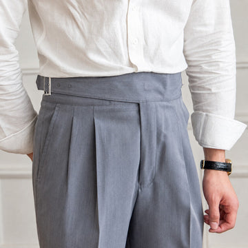 Bronson - Pantalones de vestir para hombres con hebilla ajustable