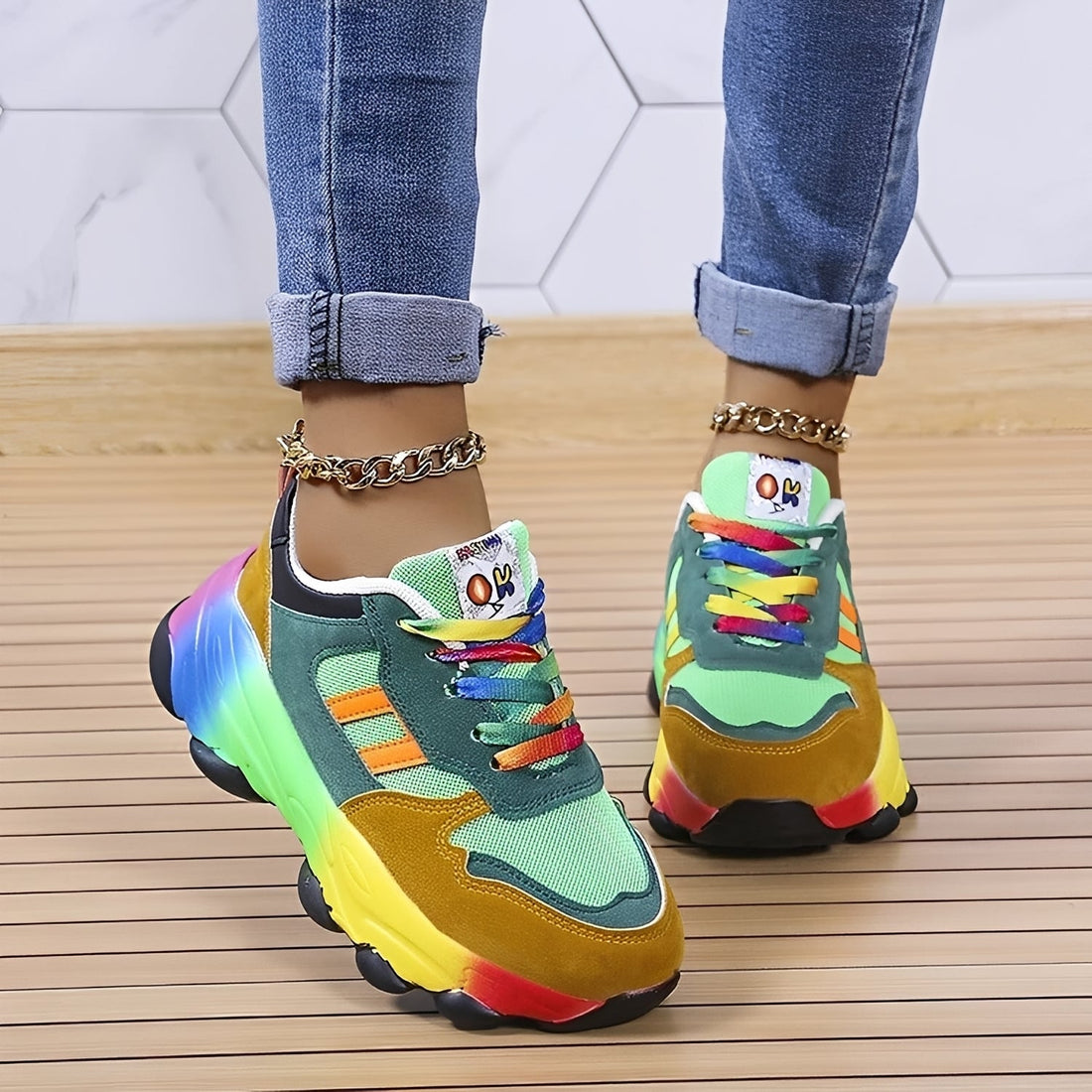 Erika - Zapatos Rainbow cómodos