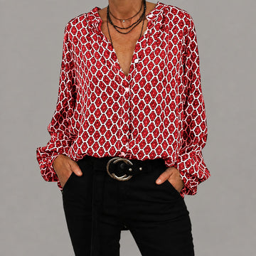 Kelsey - Blusa casual de corte holgado con escote en V