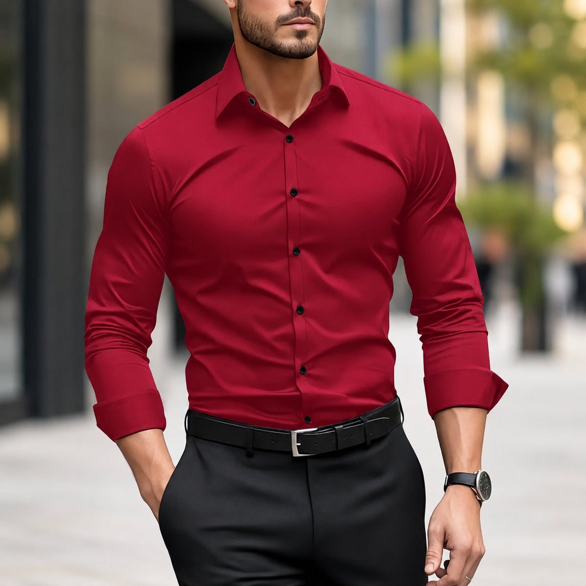 Thomas - Camisa Casual con Cuello para Hombre