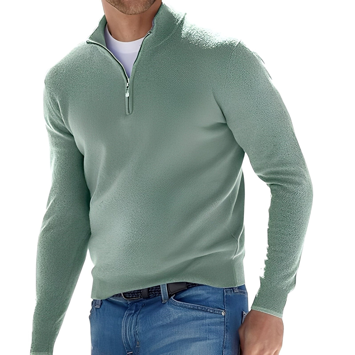 Ralph - Suéter Casual para Hombre con Cremallera