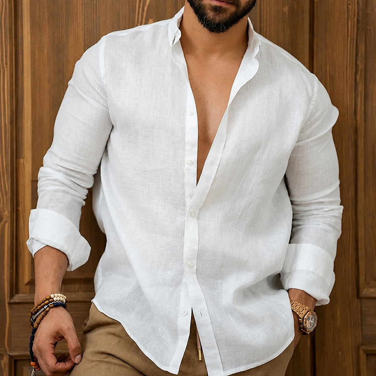 Ronnie - Camisa casual hecha de tela ligera