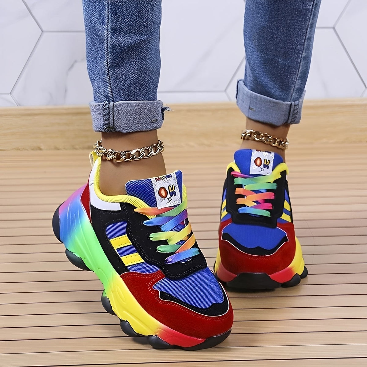 Erika - Zapatos Rainbow cómodos