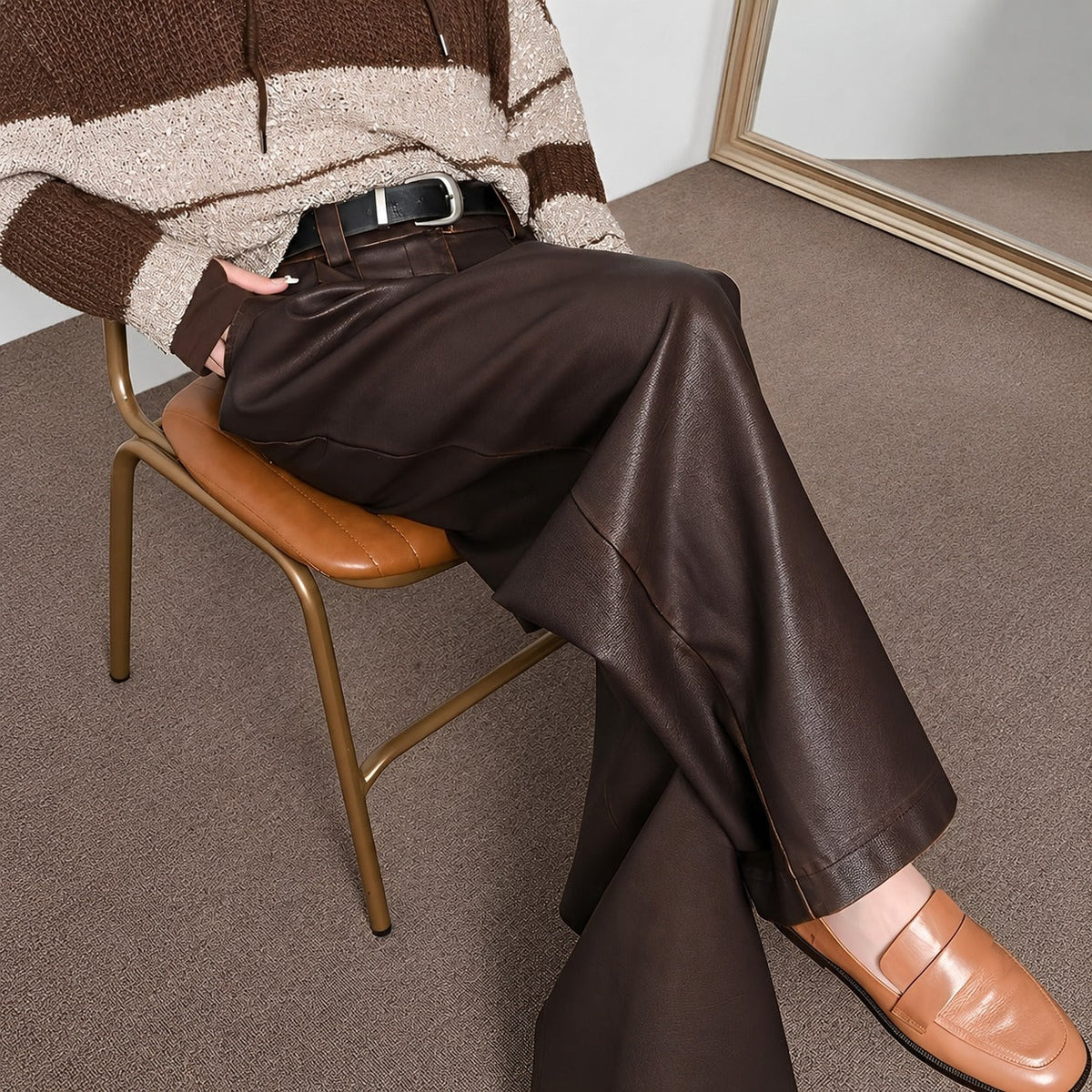 Lora - Pantalones clásicos de cintura alta para mujeres
