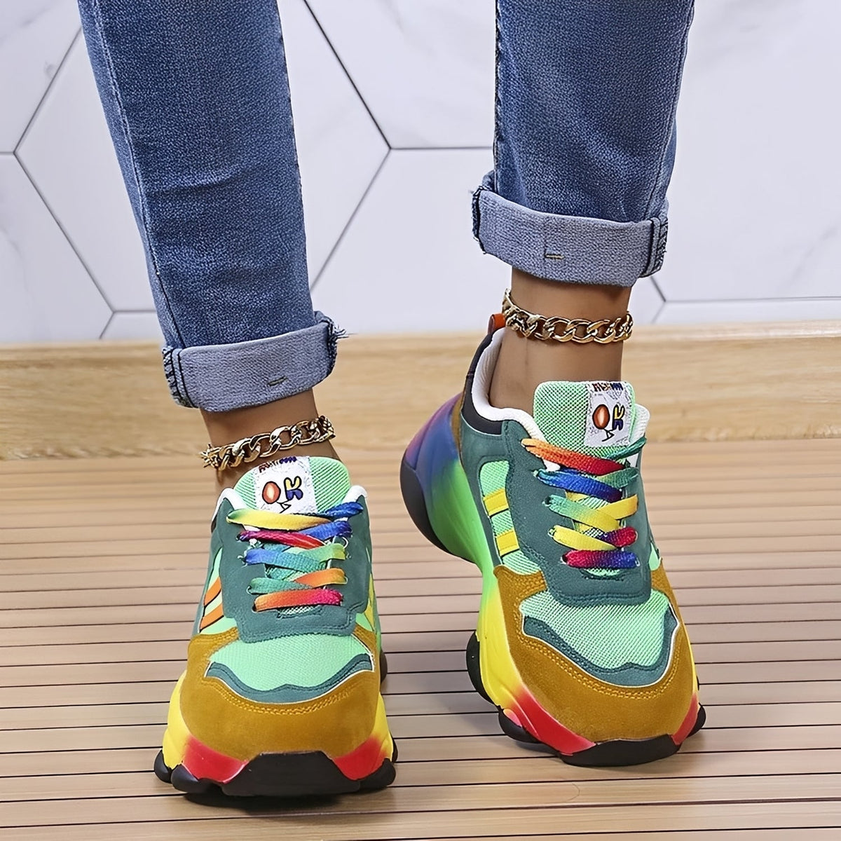 Erika - Zapatos Rainbow cómodos