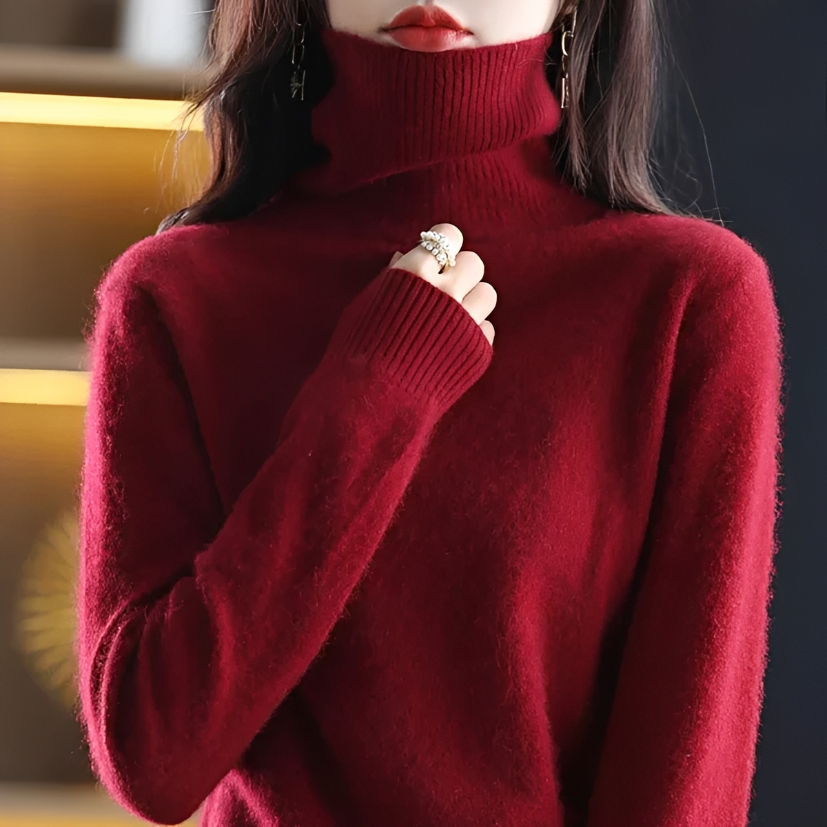 Letizia - Jersey de cuello alto cómodo