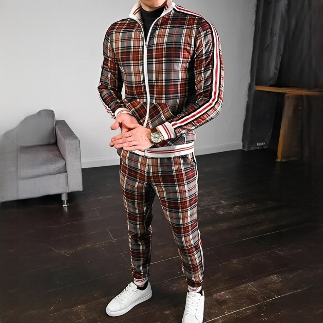 Neal - Set moderno de pantalones con diseño de cuadros