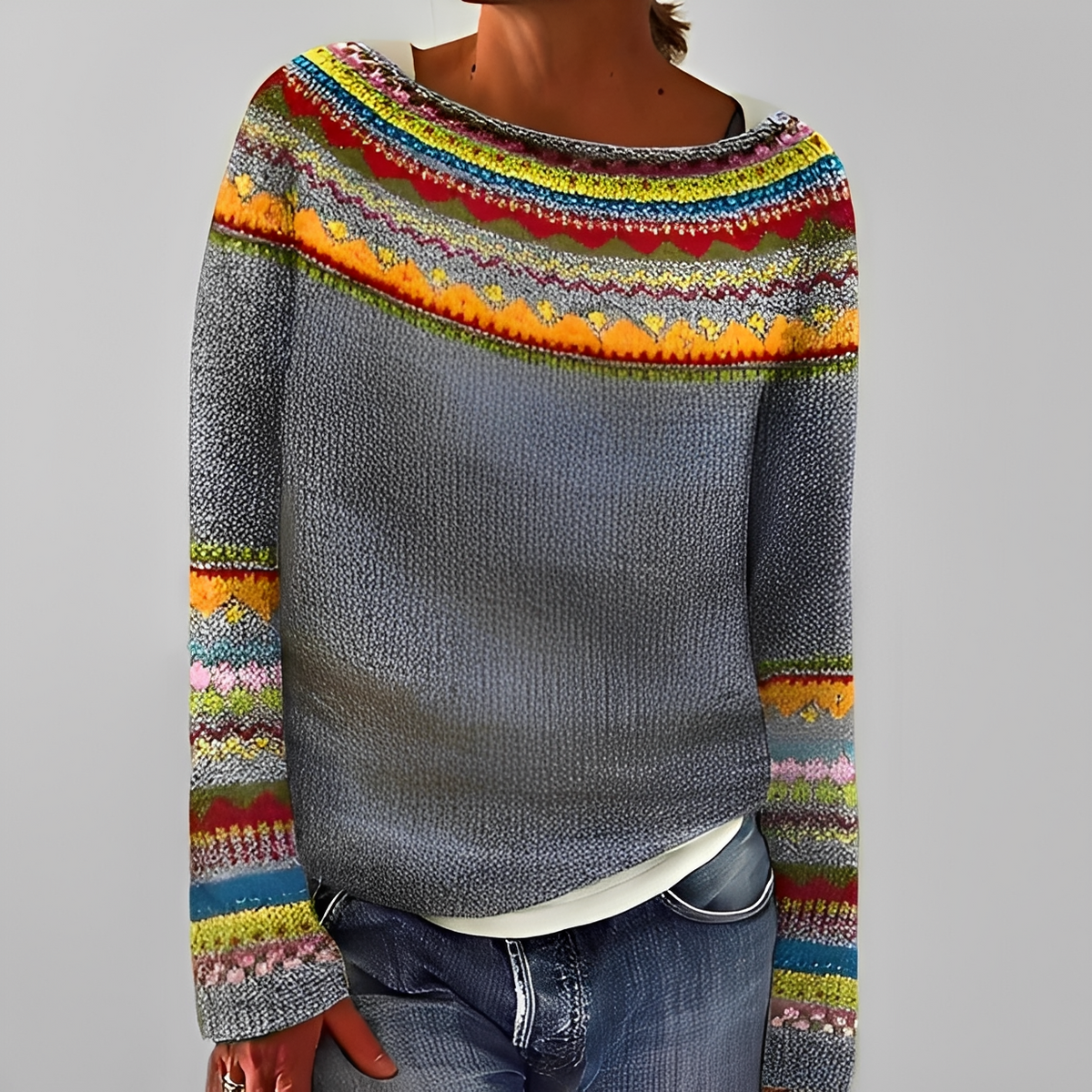 Liliane - Jersey elegante con cuello redondo