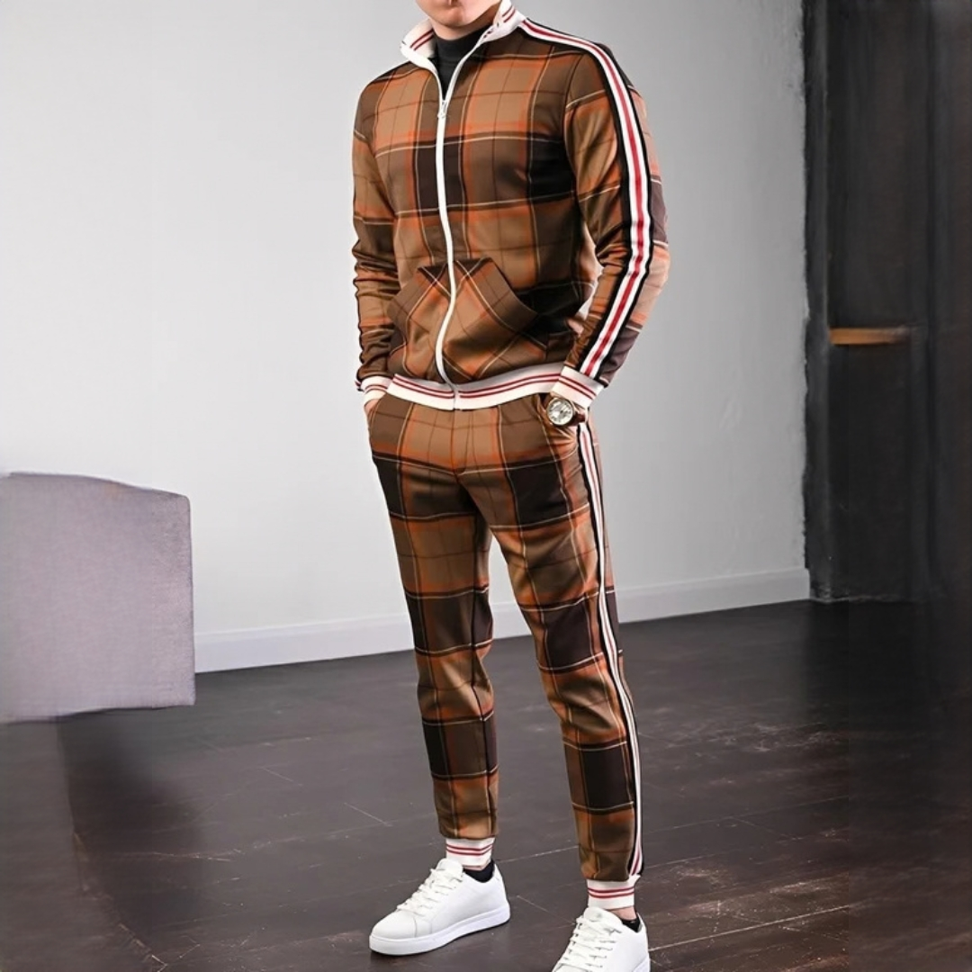 Neal - Set moderno de pantalones con diseño de cuadros