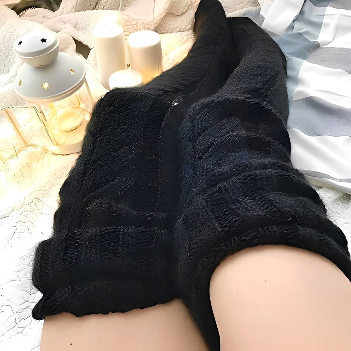 Hailee - Calcetines altos acogedores y cálidos