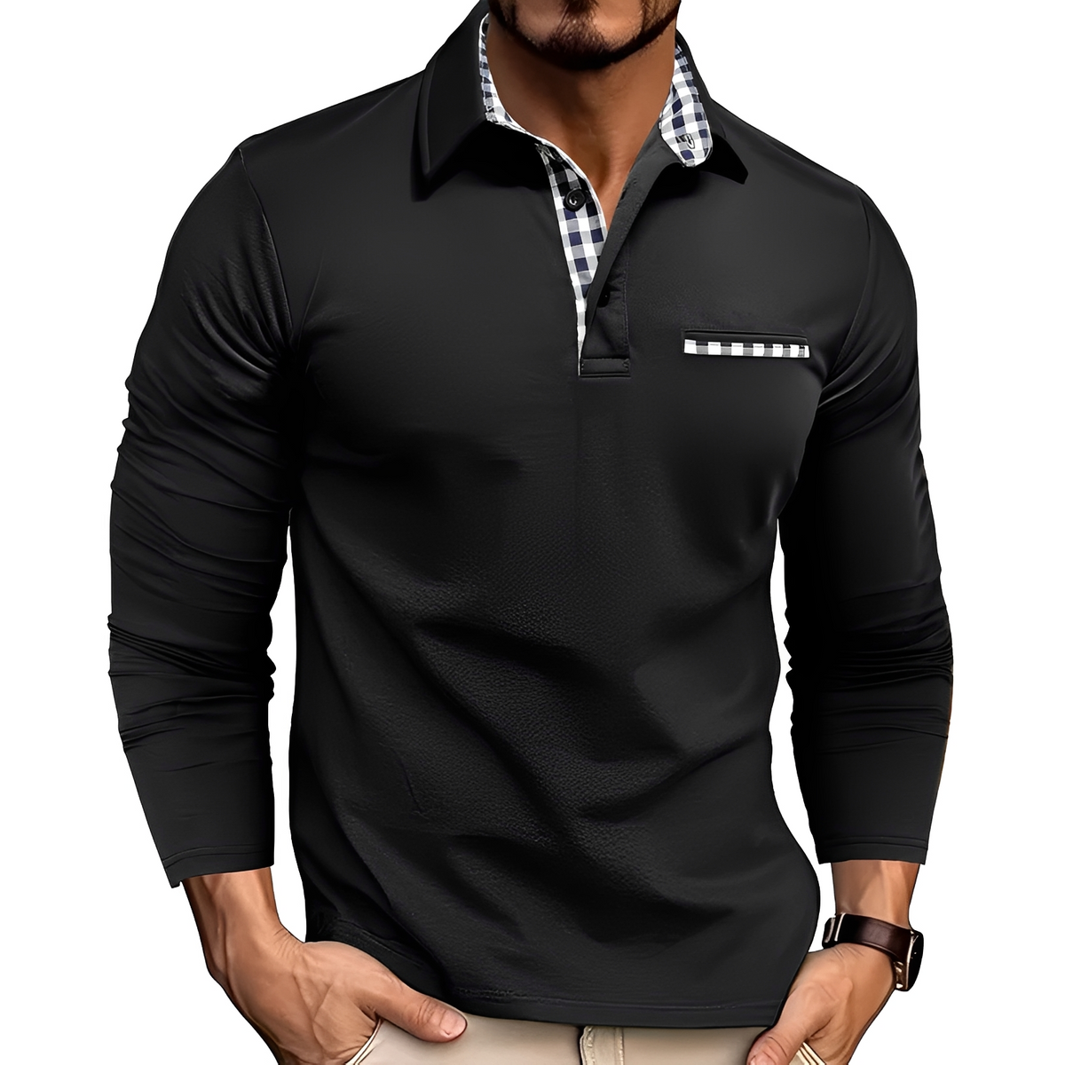 Charel - Polo de manga larga resistente