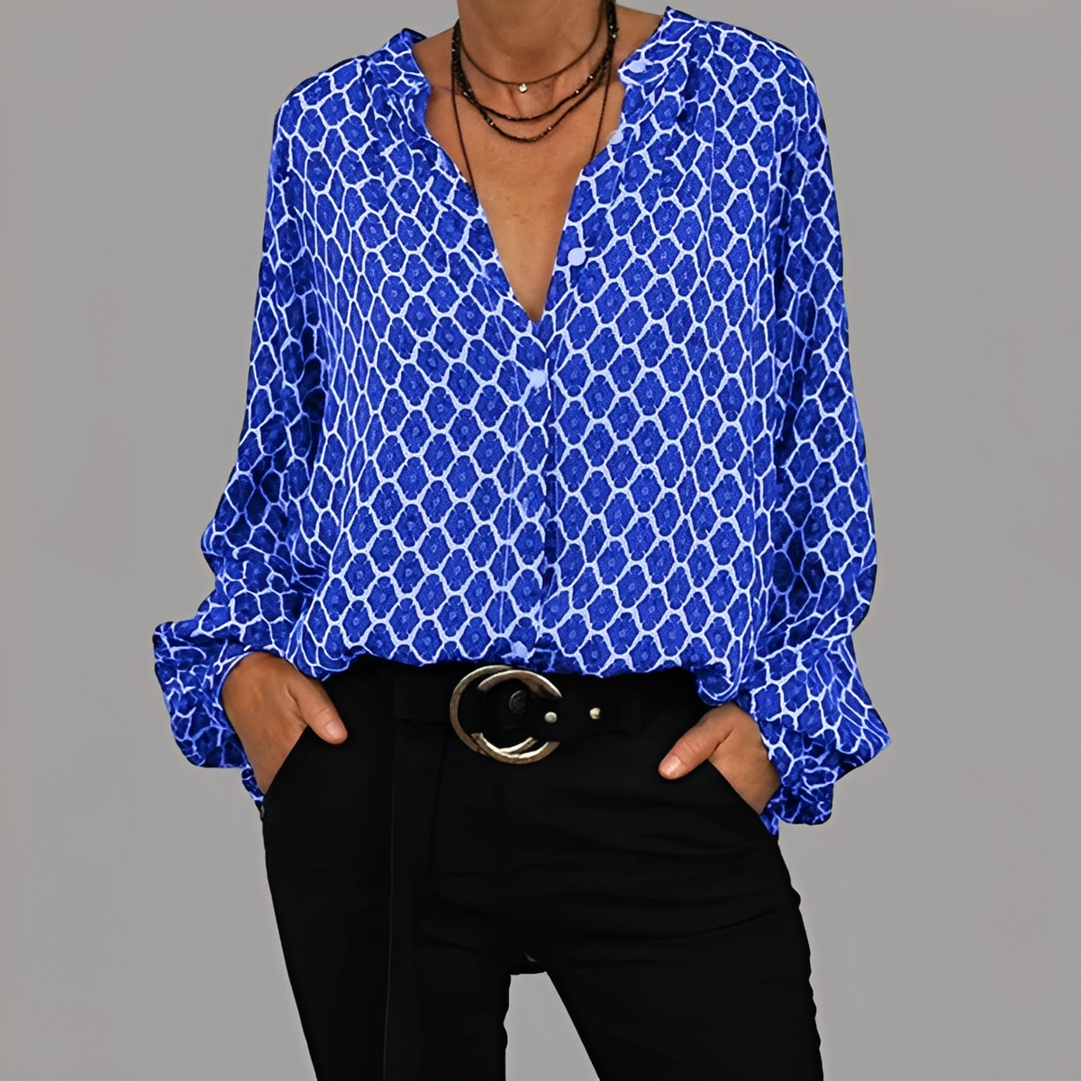 Lena - Blusa sofisticada con cuello en V