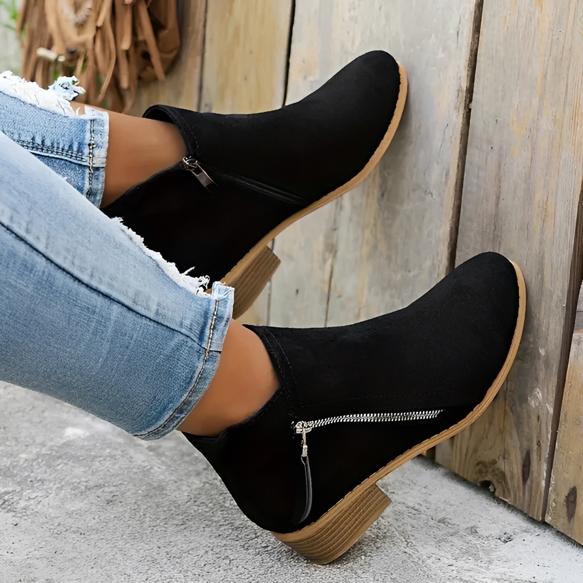 Klara - Botas sofisticadas y a la moda con cremallera