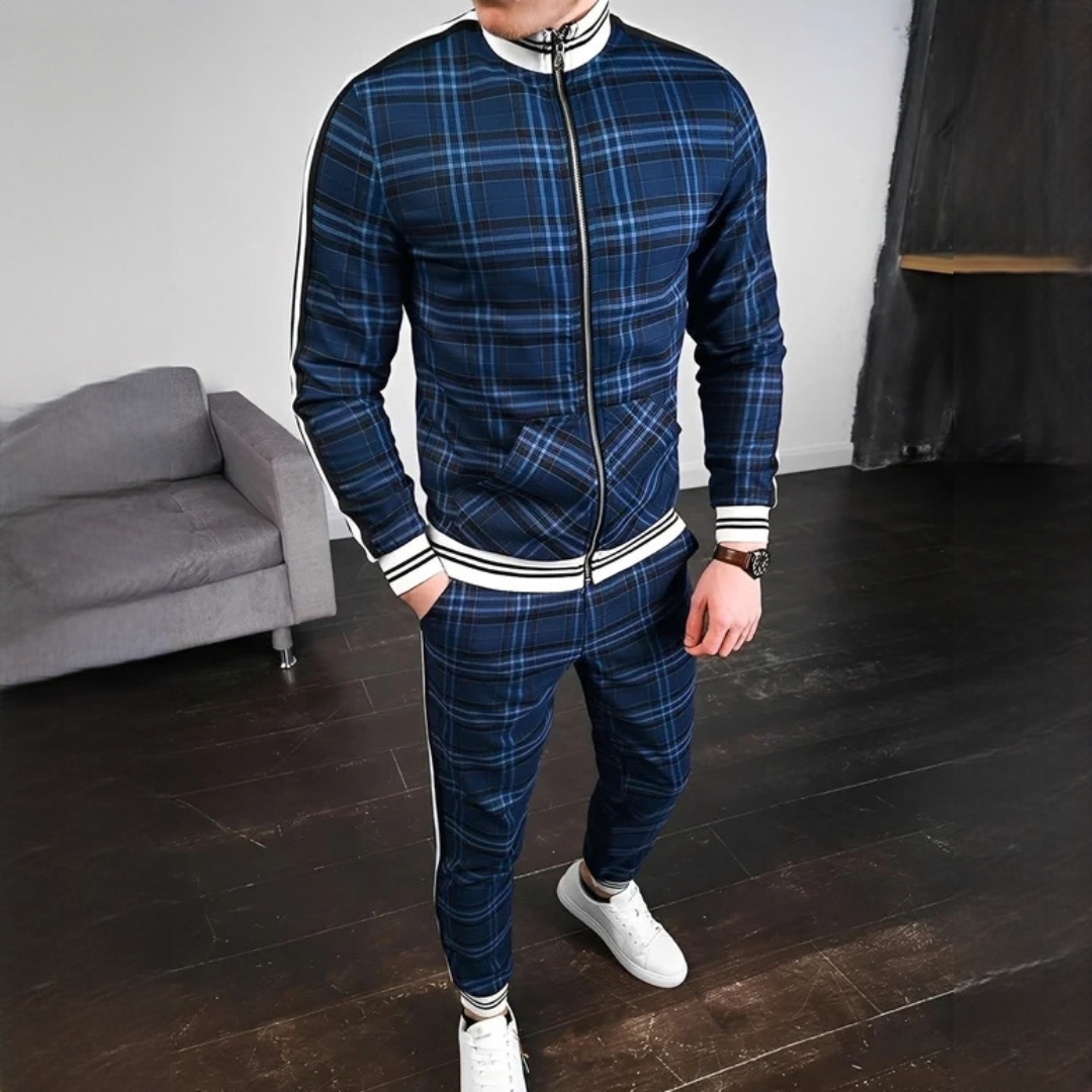 Neal - Set moderno de pantalones con diseño de cuadros