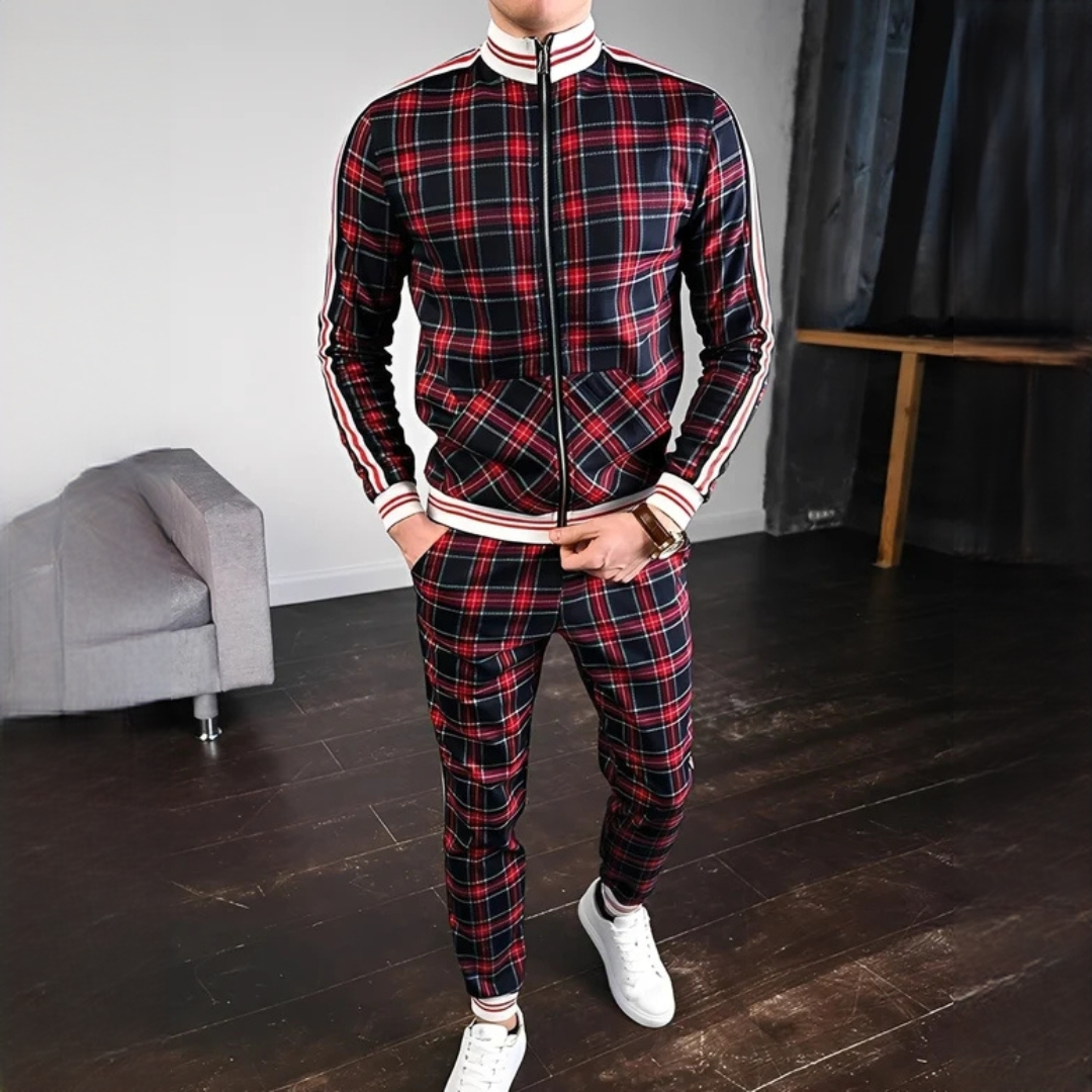 Neal - Set moderno de pantalones con diseño de cuadros