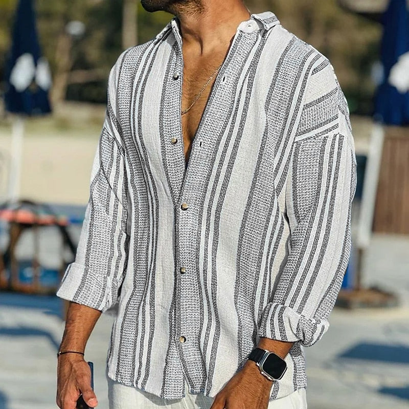 Oliver - Camisa Casual para Hombre, Estilo Ligero de Verano