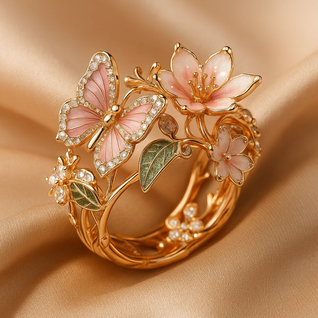 Meliora – Anillo de mariposa resplandeciente de circonio