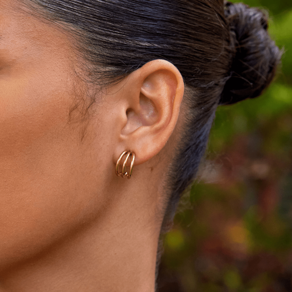 Anaya – Aros dorados triples