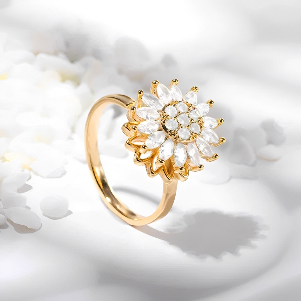 Solaya – Anillo girasol antiestrés