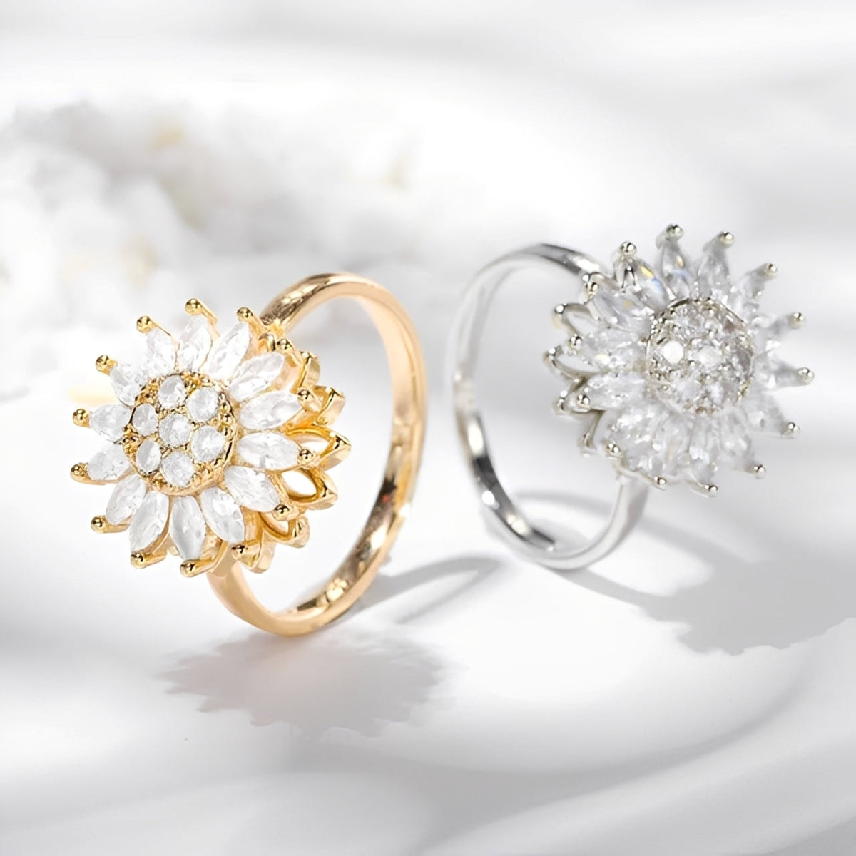 Solaya – Anillo girasol antiestrés