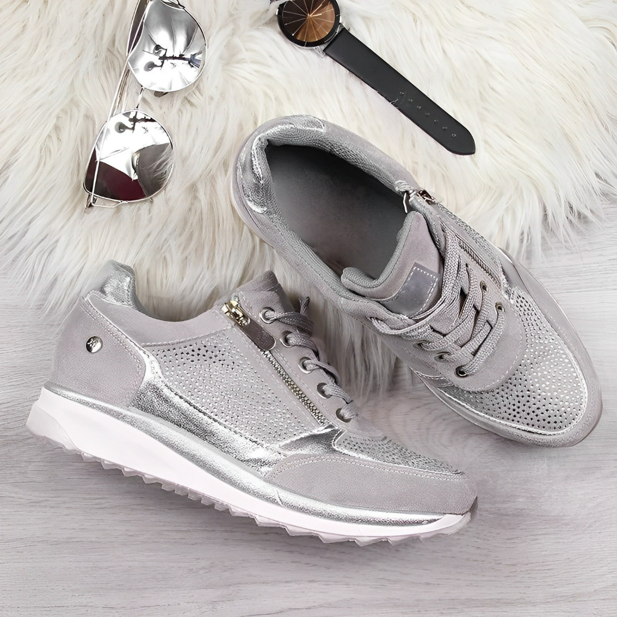 Pro Shoes – Zapatillas para mujer con cremallera - Diseño de soporte para uso diario