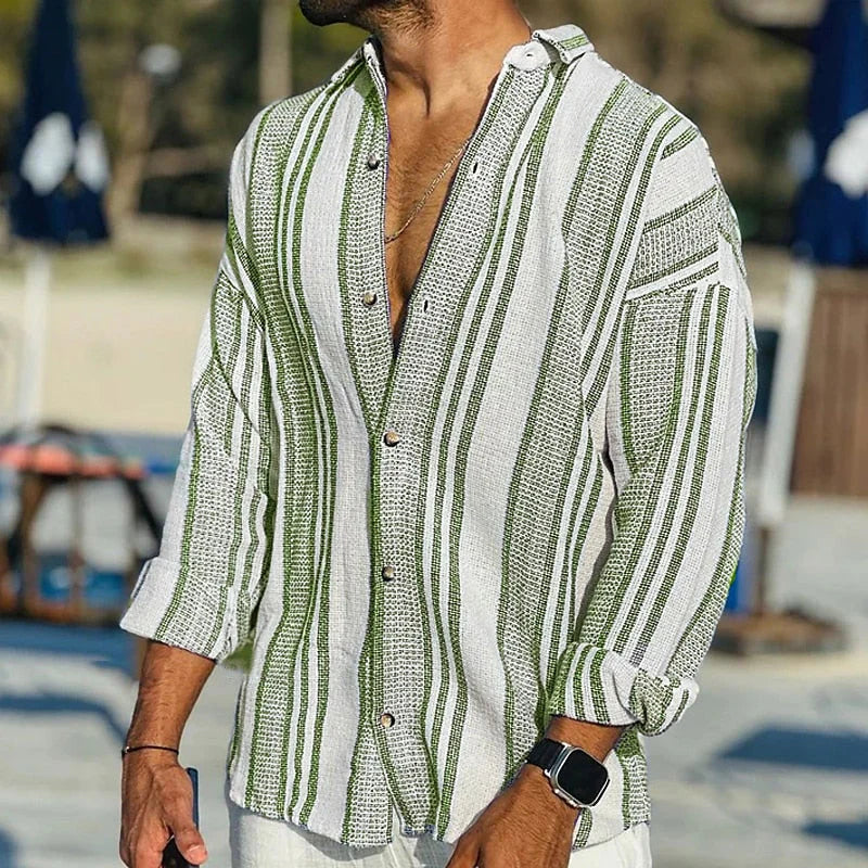 Oliver - Camisa Casual para Hombre, Estilo Ligero de Verano