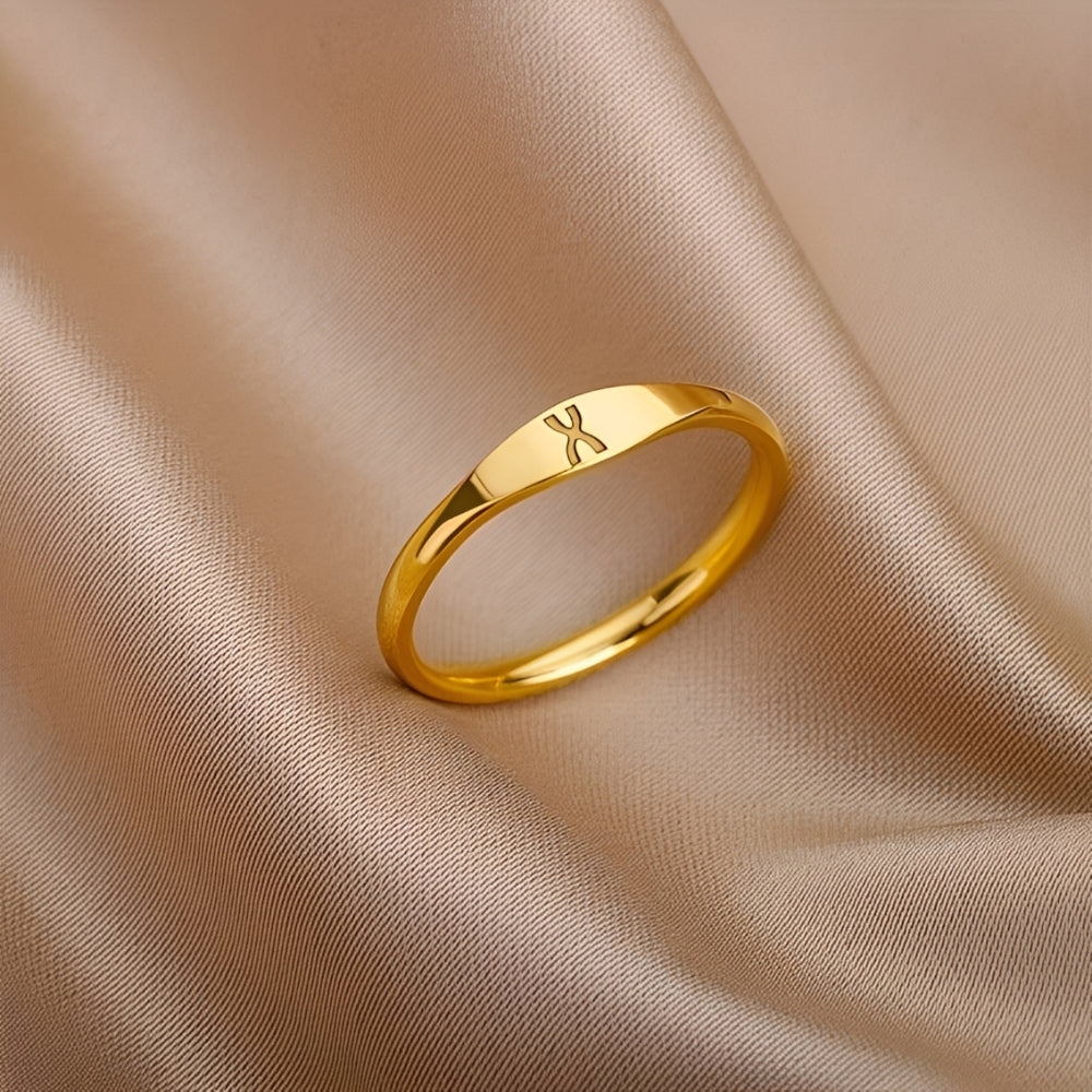 Anillo minimalista con nombre | Anillo minimalista con letra grabada