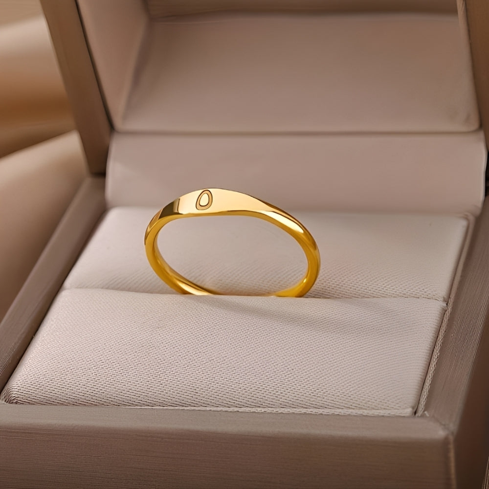 Anillo minimalista con nombre | Anillo minimalista con letra grabada