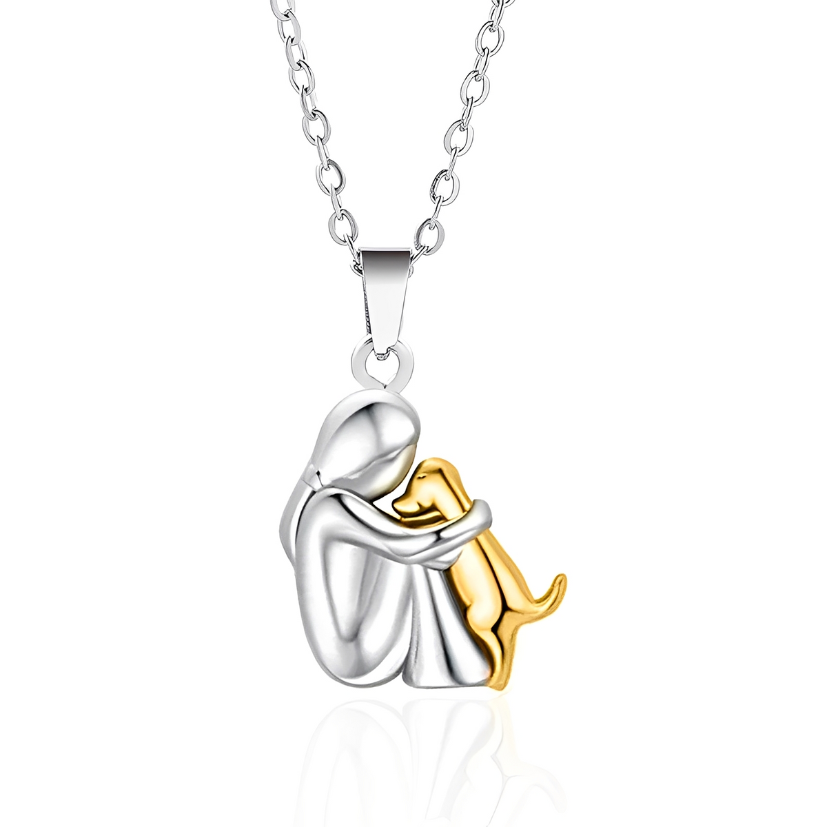 Neko – Collar con colgante de abrazo entre perro y su dueño