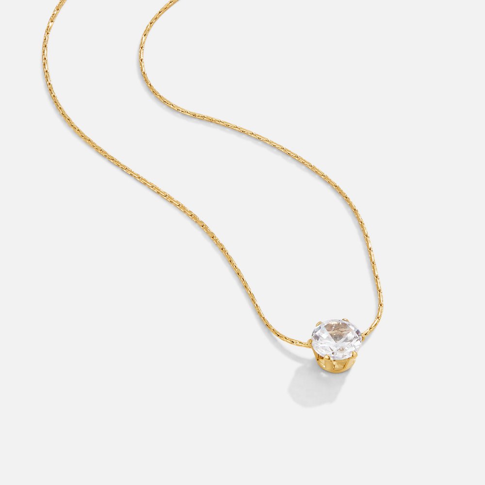 Amaris – Collar dorado con cristal redondo sofisticado