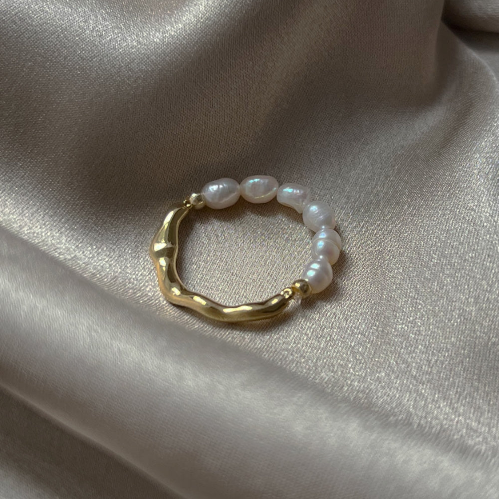 Jane - Anillo Dualidad en Oro y Perlas