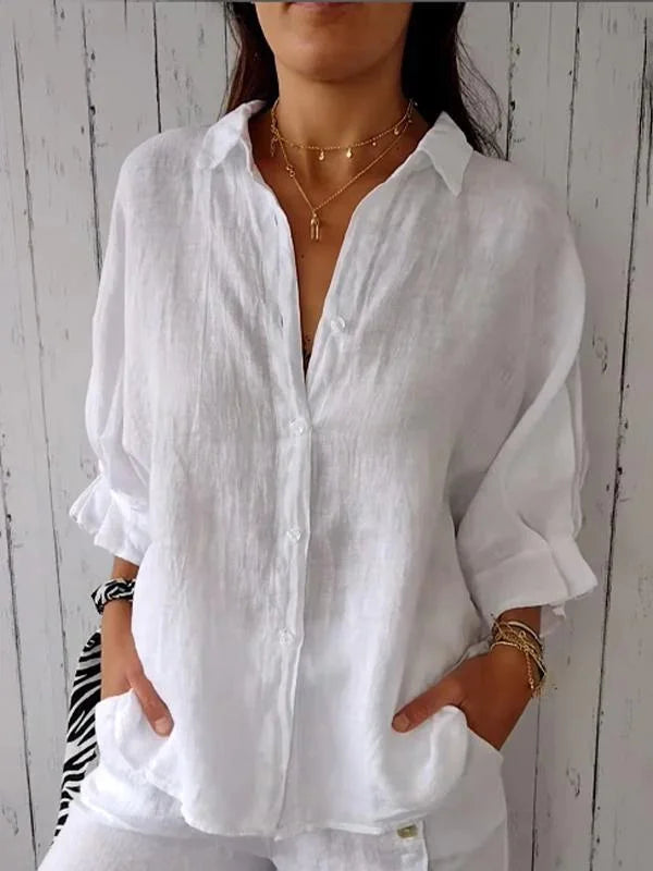 Marion - Camisa abotonada elegante y atemporal para mujer