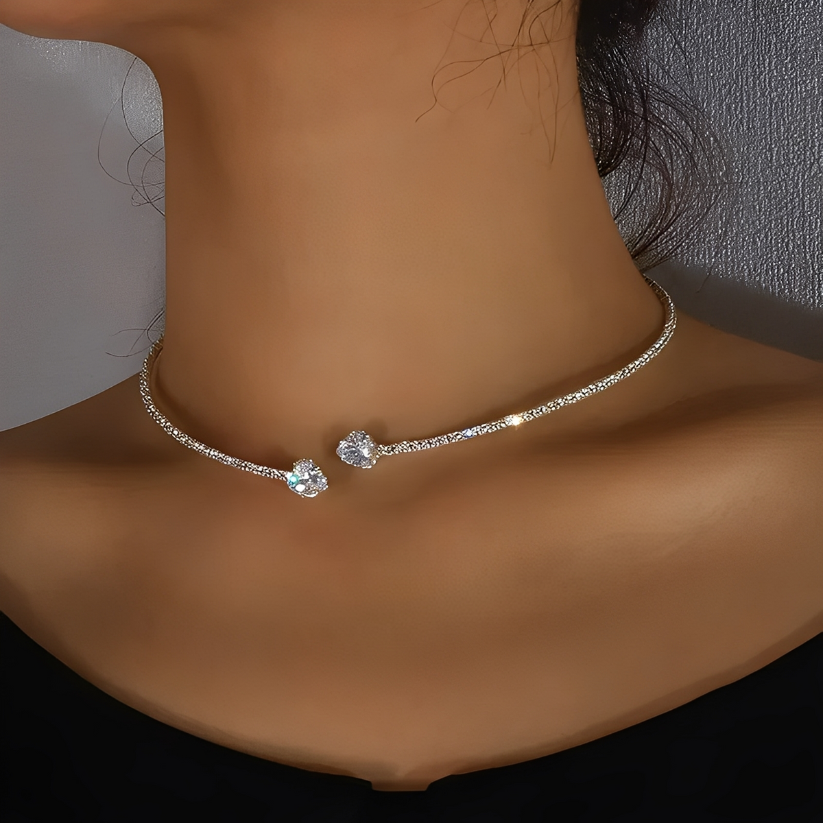 Olli – Collar corazón abierto de diamantes