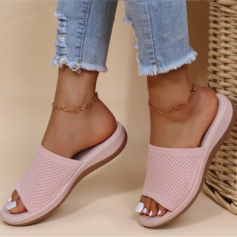 Wendy - Sandalias pantuflas cómodas para interior y exterior