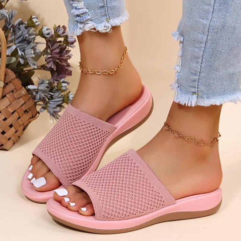 Wendy - Sandalias pantuflas cómodas para interior y exterior