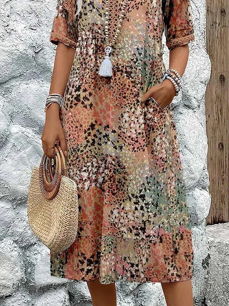 Macy - Vestido midi con estampado floral, conjunto chic