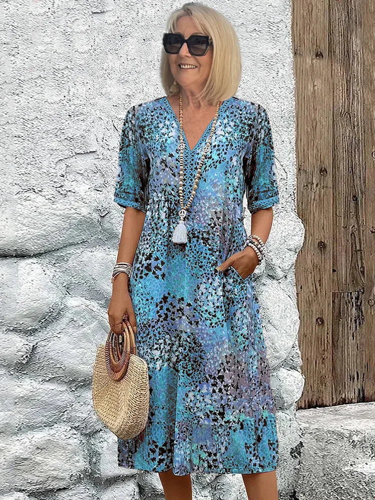 Macy - Vestido midi con estampado floral, conjunto chic