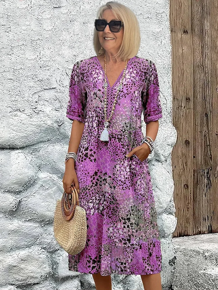 Macy - Vestido midi con estampado floral, conjunto chic