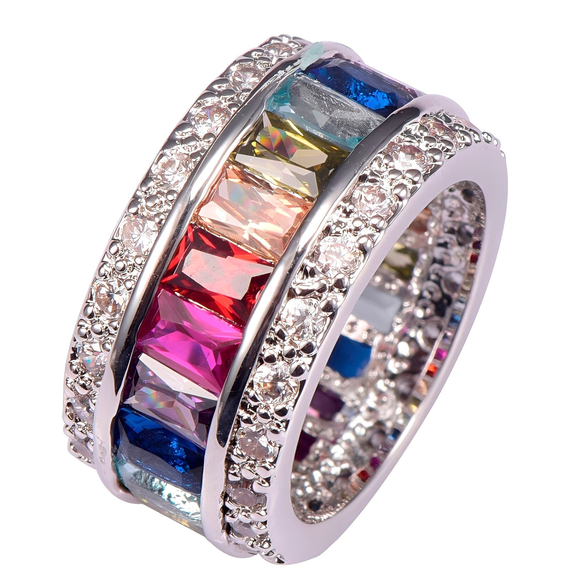 Sheena – Anillo con múltiples piedras en plata 925