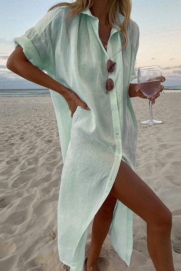 Gracey - Vestido camisa suelto en estilo veraniego de playa