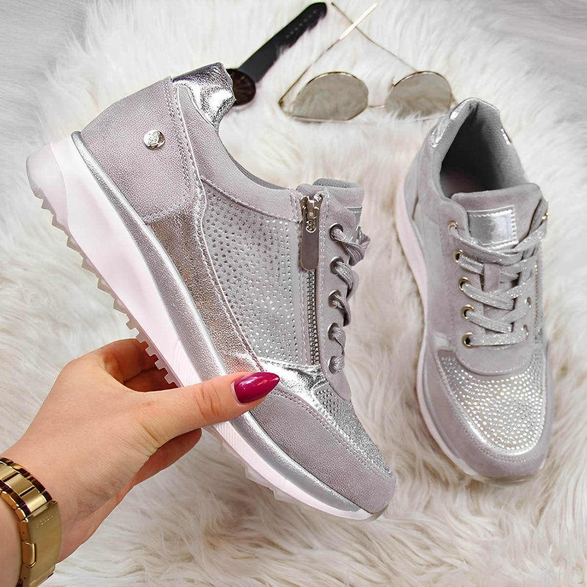 Pro Shoes - Zapatillas con cierre de cremallera