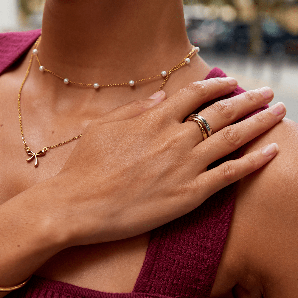 Elena – Anillo triple sofisticado en tres colores